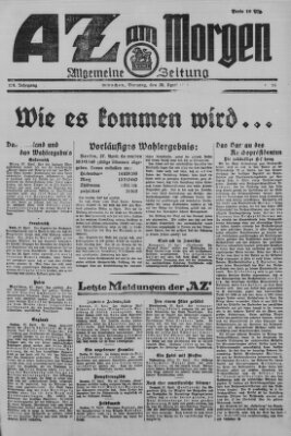 AZ am Morgen (Allgemeine Zeitung) Dienstag 28. April 1925