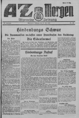 AZ am Morgen (Allgemeine Zeitung) Mittwoch 13. Mai 1925