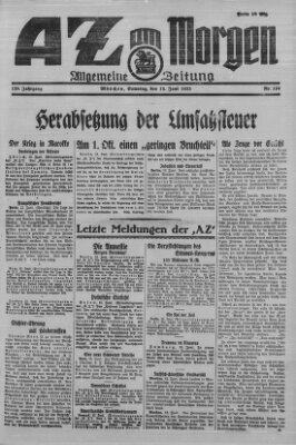 AZ am Morgen (Allgemeine Zeitung) Samstag 13. Juni 1925