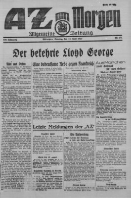 AZ am Morgen (Allgemeine Zeitung) Sonntag 14. Juni 1925