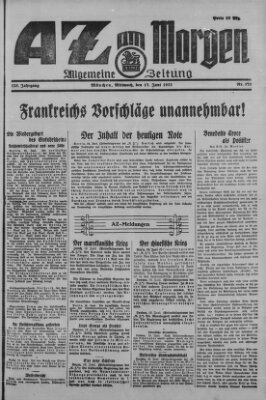 AZ am Morgen (Allgemeine Zeitung) Mittwoch 17. Juni 1925