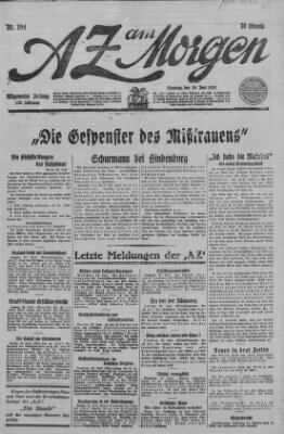 AZ am Morgen (Allgemeine Zeitung) Dienstag 30. Juni 1925