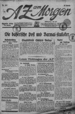 AZ am Morgen (Allgemeine Zeitung) Mittwoch 1. Juli 1925