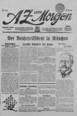 AZ am Morgen (Allgemeine Zeitung) Donnerstag 13. August 1925