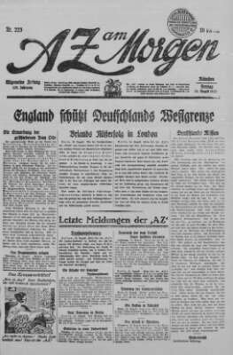 AZ am Morgen (Allgemeine Zeitung) Freitag 14. August 1925