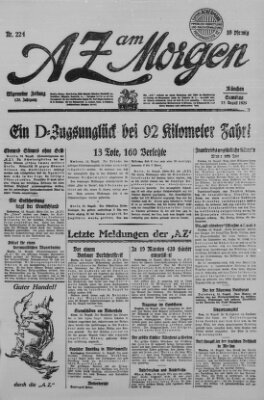 AZ am Morgen (Allgemeine Zeitung) Samstag 15. August 1925