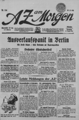 AZ am Morgen (Allgemeine Zeitung) Sonntag 30. August 1925