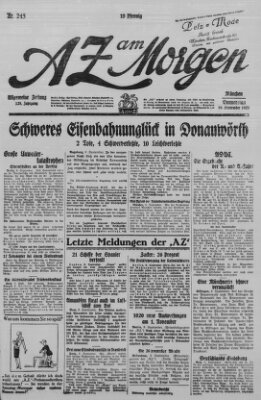 AZ am Morgen (Allgemeine Zeitung) Donnerstag 10. September 1925