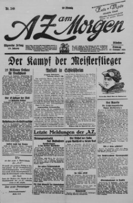 AZ am Morgen (Allgemeine Zeitung) Sonntag 13. September 1925