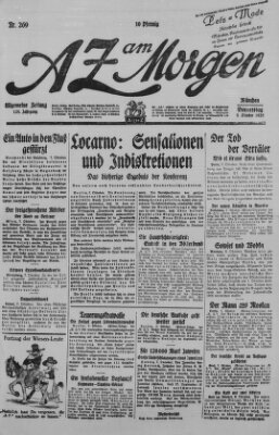 AZ am Morgen (Allgemeine Zeitung) Donnerstag 8. Oktober 1925