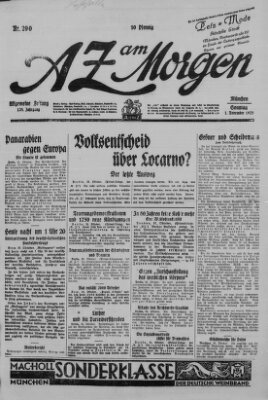 AZ am Morgen (Allgemeine Zeitung) Sonntag 1. November 1925