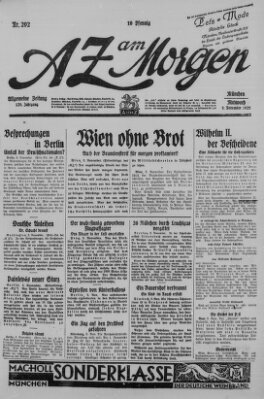 AZ am Morgen (Allgemeine Zeitung) Mittwoch 4. November 1925