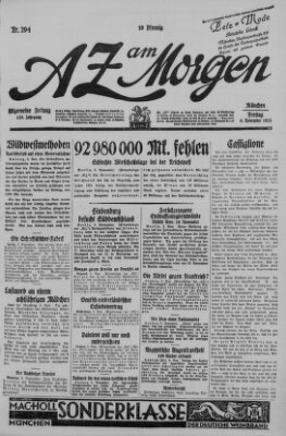 AZ am Morgen (Allgemeine Zeitung) Freitag 6. November 1925