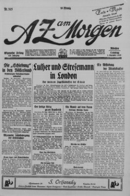 AZ am Morgen (Allgemeine Zeitung) Dienstag 1. Dezember 1925