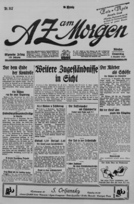 AZ am Morgen (Allgemeine Zeitung) Donnerstag 3. Dezember 1925