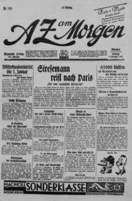 AZ am Morgen (Allgemeine Zeitung) Freitag 4. Dezember 1925