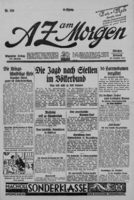 AZ am Morgen (Allgemeine Zeitung) Mittwoch 30. Dezember 1925