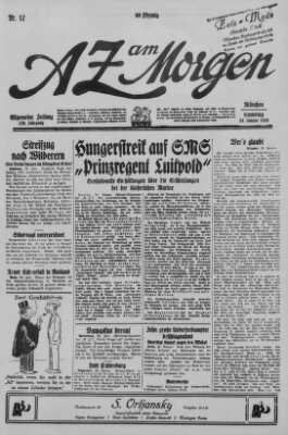 AZ am Morgen (Allgemeine Zeitung) Samstag 23. Januar 1926