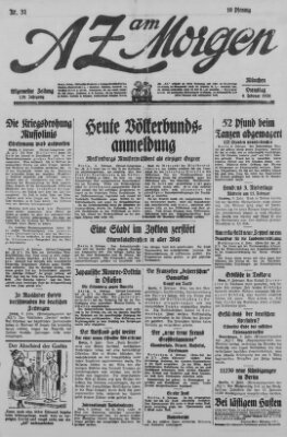 AZ am Morgen (Allgemeine Zeitung) Dienstag 9. Februar 1926