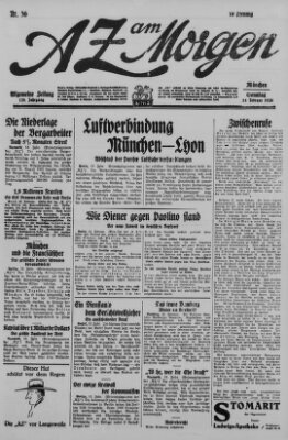 AZ am Morgen (Allgemeine Zeitung) Sonntag 14. Februar 1926