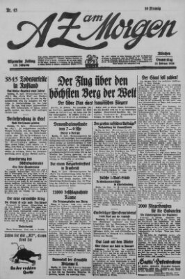 AZ am Morgen (Allgemeine Zeitung) Donnerstag 25. Februar 1926