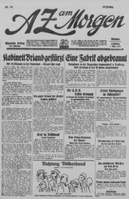 AZ am Morgen (Allgemeine Zeitung) Sonntag 7. März 1926