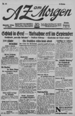 AZ am Morgen (Allgemeine Zeitung) Donnerstag 18. März 1926