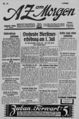 AZ am Morgen (Allgemeine Zeitung) Donnerstag 8. April 1926