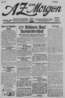 AZ am Morgen (Allgemeine Zeitung) Samstag 24. April 1926