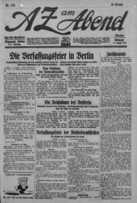 AZ am Abend (Allgemeine Zeitung) Mittwoch 11. August 1926