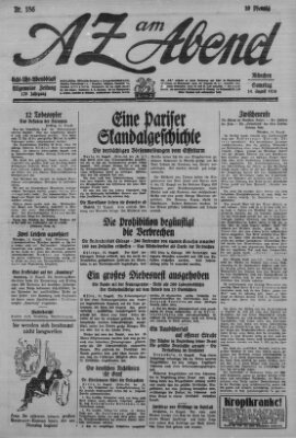 AZ am Abend (Allgemeine Zeitung) Samstag 14. August 1926