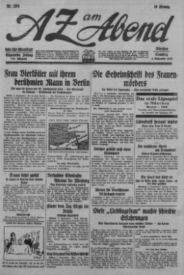 AZ am Abend (Allgemeine Zeitung) Samstag 4. September 1926