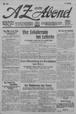 AZ am Abend (Allgemeine Zeitung) Samstag 11. September 1926