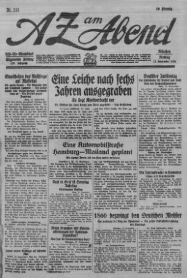 AZ am Abend (Allgemeine Zeitung) Montag 13. September 1926