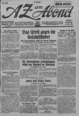 AZ am Abend (Allgemeine Zeitung) Donnerstag 21. Oktober 1926