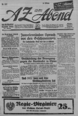 AZ am Abend (Allgemeine Zeitung) Dienstag 30. November 1926