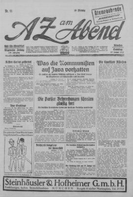 AZ am Abend (Allgemeine Zeitung) Samstag 15. Januar 1927