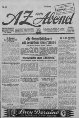 AZ am Abend (Allgemeine Zeitung) Donnerstag 27. Januar 1927