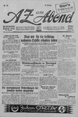 AZ am Abend (Allgemeine Zeitung) Montag 7. Februar 1927