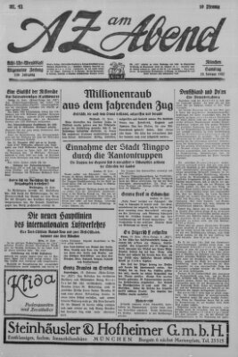 AZ am Abend (Allgemeine Zeitung) Samstag 19. Februar 1927