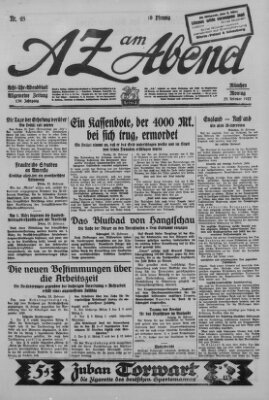 AZ am Abend (Allgemeine Zeitung) Montag 28. Februar 1927