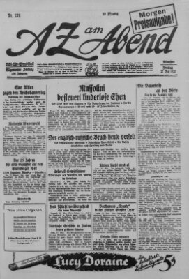 AZ am Abend (Allgemeine Zeitung) Freitag 27. Mai 1927