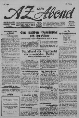 AZ am Abend (Allgemeine Zeitung) Dienstag 21. Juni 1927