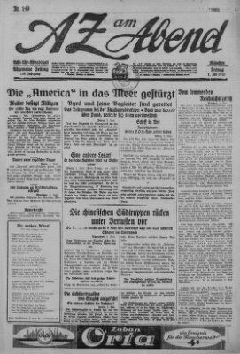 AZ am Abend (Allgemeine Zeitung) Freitag 1. Juli 1927