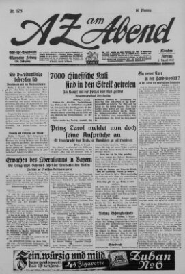 AZ am Abend (Allgemeine Zeitung) Montag 1. August 1927