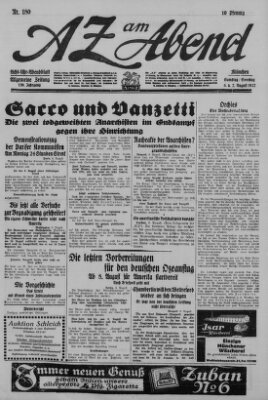 AZ am Abend (Allgemeine Zeitung) Samstag 6. August 1927