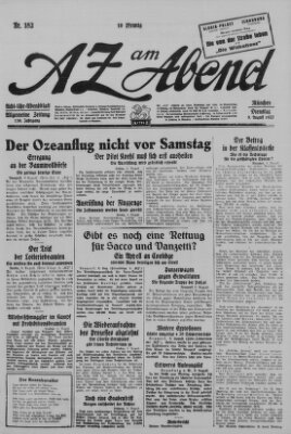 AZ am Abend (Allgemeine Zeitung) Dienstag 9. August 1927