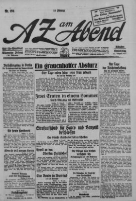 AZ am Abend (Allgemeine Zeitung) Donnerstag 11. August 1927