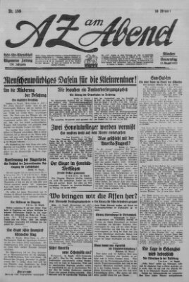 AZ am Abend (Allgemeine Zeitung) Donnerstag 18. August 1927