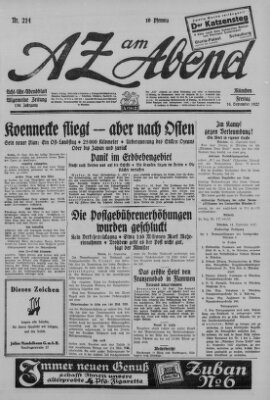 AZ am Abend (Allgemeine Zeitung) Freitag 16. September 1927